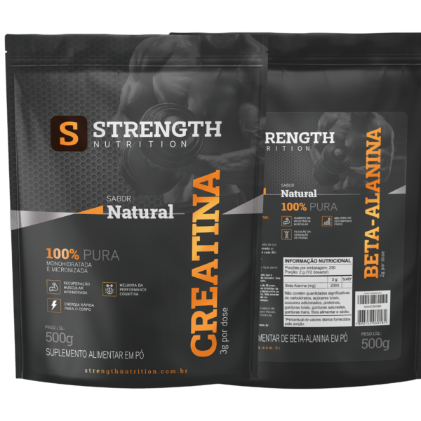 Kit Creatina 100% Pura 500g + Beta Alanina 100% Pura 500g