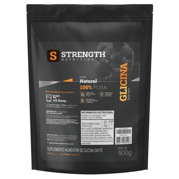 Kit Glicina em Pó 1Kg 100% Pura e Natural Importada - Kit 2 Pacotes 500g - Strength Nutrition - Image 2